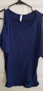 Blue top short sleeve shoulder less